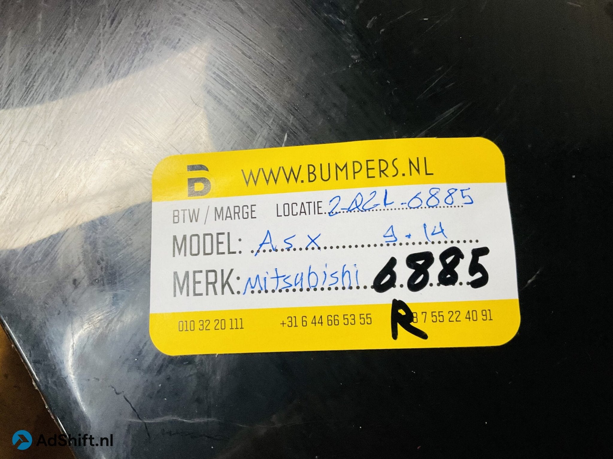 Zijscherm Mitsubishi Asx 2009-2014 Scherm 2-Q2-6884R, Bumper