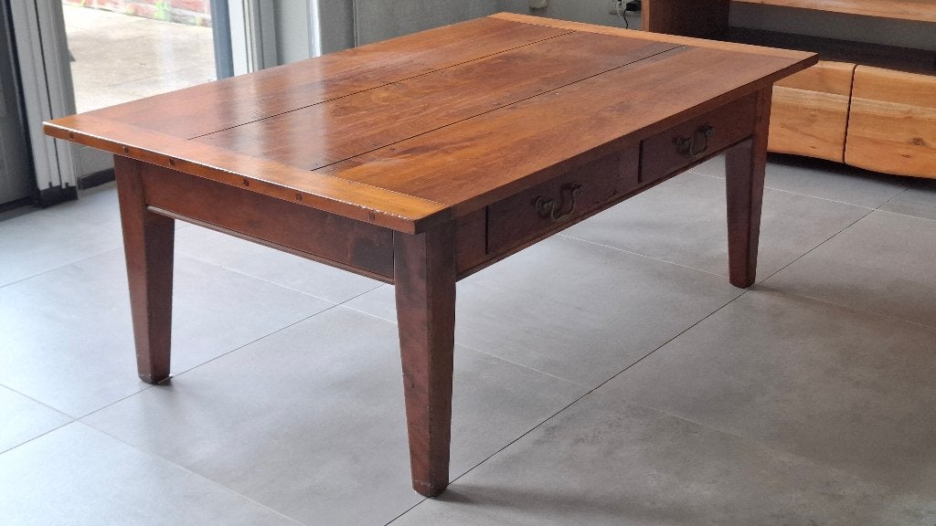 Houten salontafel met lades - 120 x 75 x 46 cm, Ophalen, Gebruikt, 100 tot 150 cm, 50 tot 100 cm