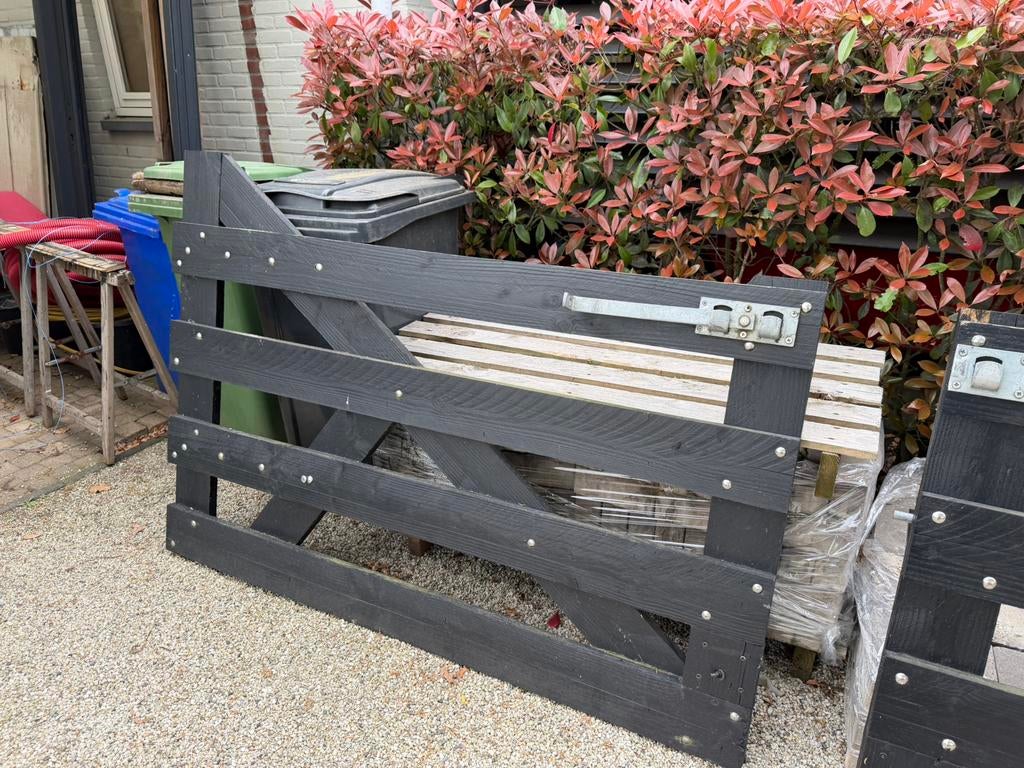 1x Douglas poort 3500mm breed zwaar en degelijk, Tuin en Terras, Ophalen, Met poort, Gebruikt, Overige typen