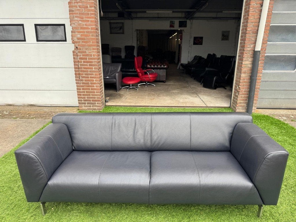 Bankstel  Rolf Benz Linea zwart leren design bank ZGAN, Ophalen, Geen, Pahest@hotmail.nl, Design