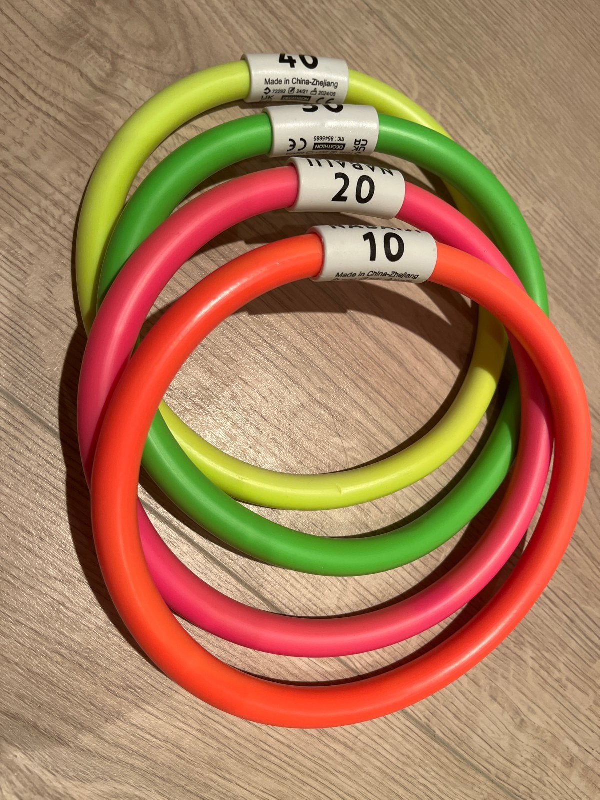 Duikringen - Set van 4 duikringen voor zwembad, Ophalen of Verzenden, Zo goed als nieuw, Overige typen