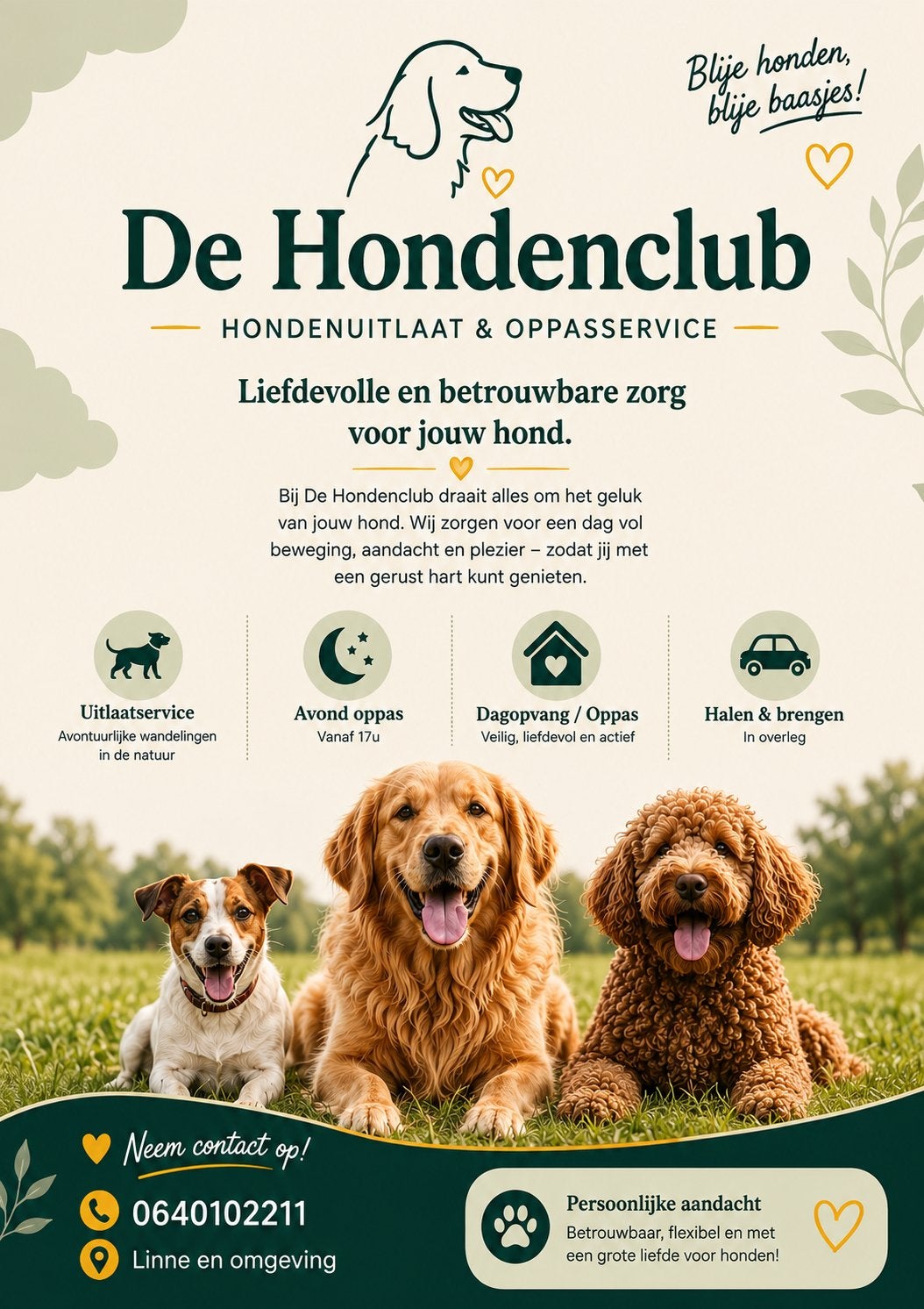 Hondenuitlaatservice Linne – 45 min boswandeling, Diensten en Vakmensen, Dieren | Honden | Verzorging, Oppas en Les, Particuliere oppas