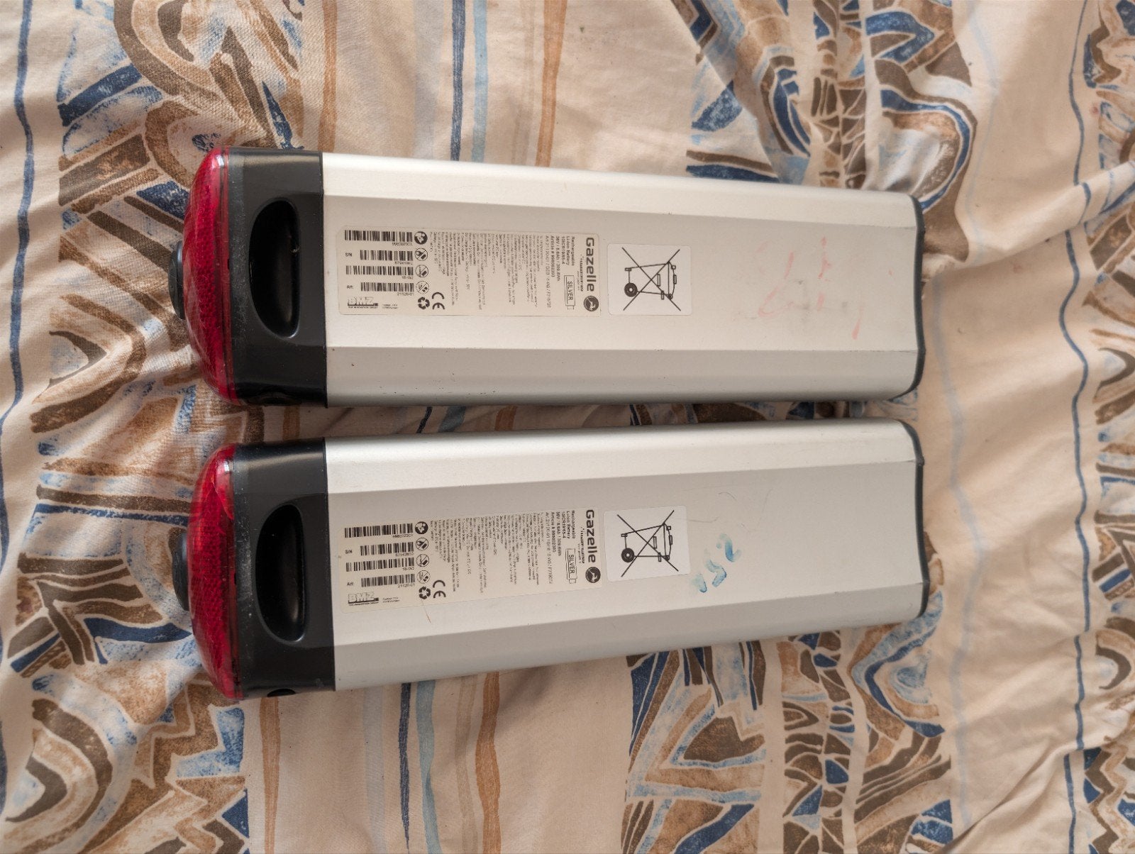 2 Gazelle E-Bike accu's voor onderdelen (defect), Ophalen of Verzenden, Gebruikt