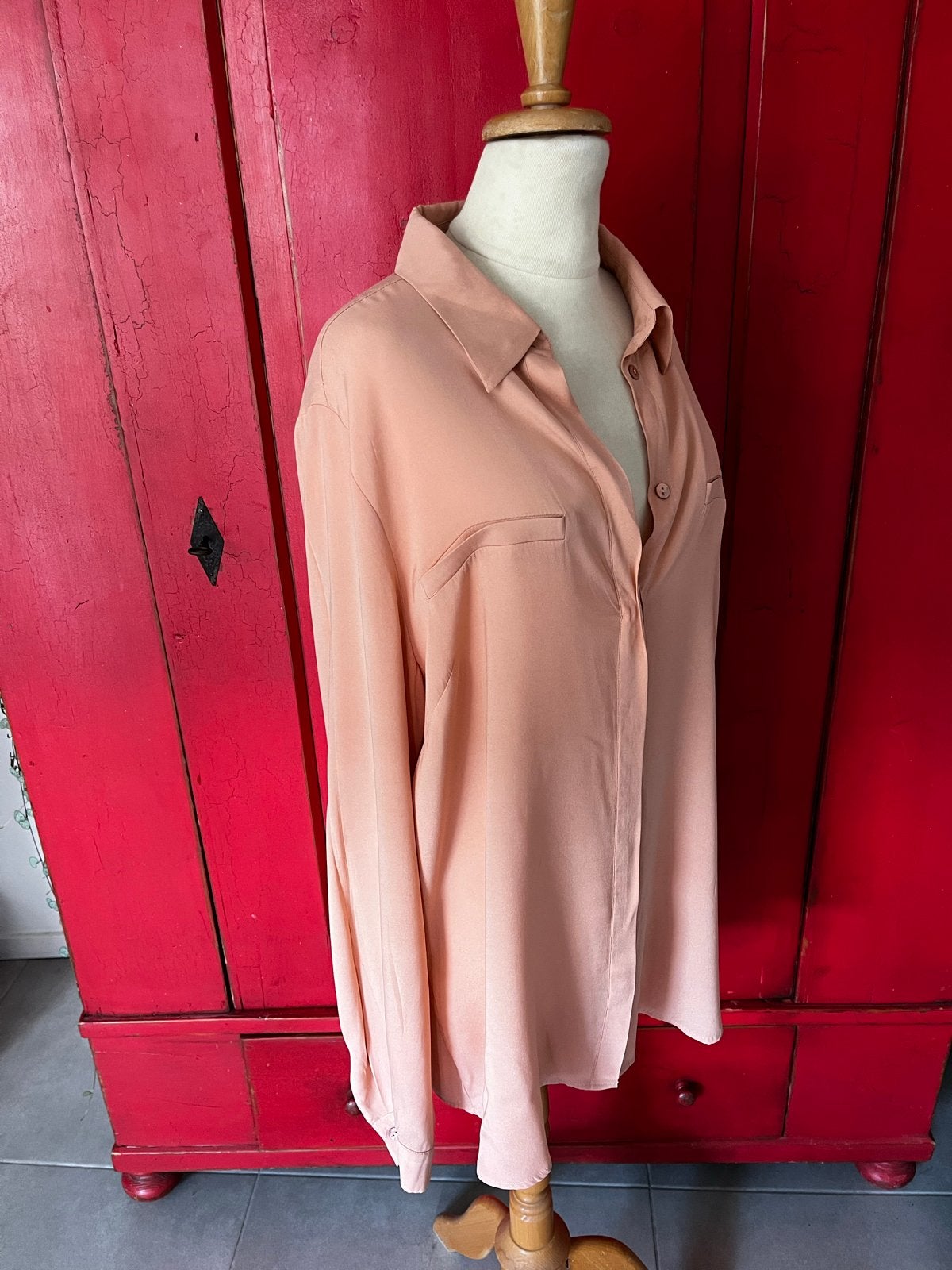 Talking French zijden blouse maat 46, Kleding | Dames, Verzenden, Gedragen, Maat 46/48 (XL) of groter, Oranje