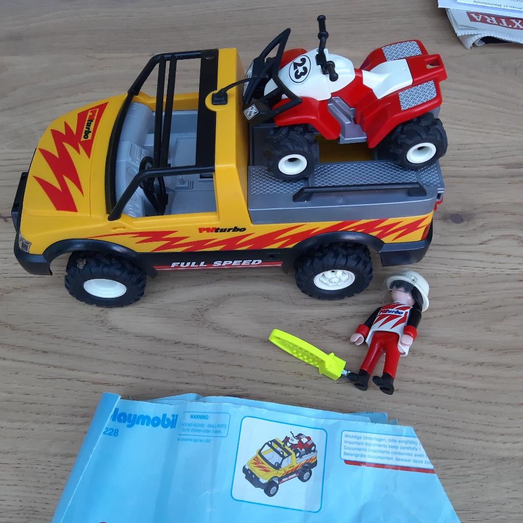Playmobil set 4228 Pick up en Quad, Ophalen of Verzenden, Gebruikt