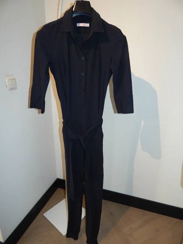 Studio Anneloes travel stretch broek pak jumpsuit knopen S, Studio Anneloes, Verzenden, Zwart, Zo goed als nieuw