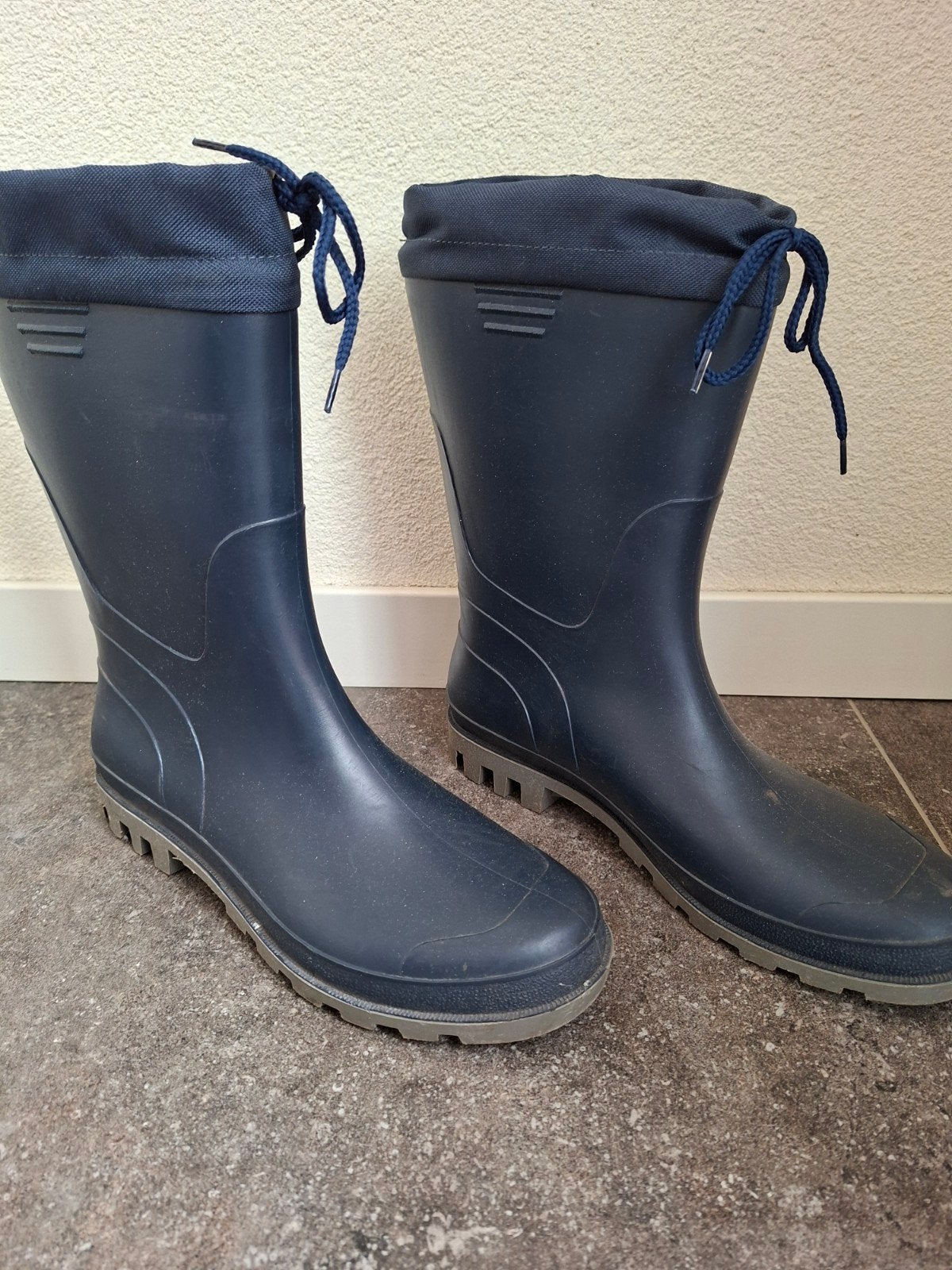 Donkerblauwe regenlaarzen maat 44, Onbekend, Blauw, Ophalen of Verzenden, Regenlaarzen