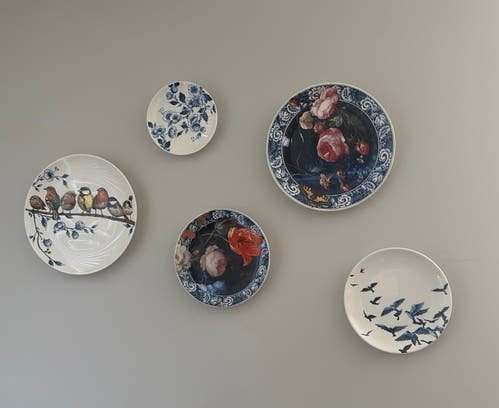 Heinen Delfts Blauw wandbordenset 5-delig, Ophalen