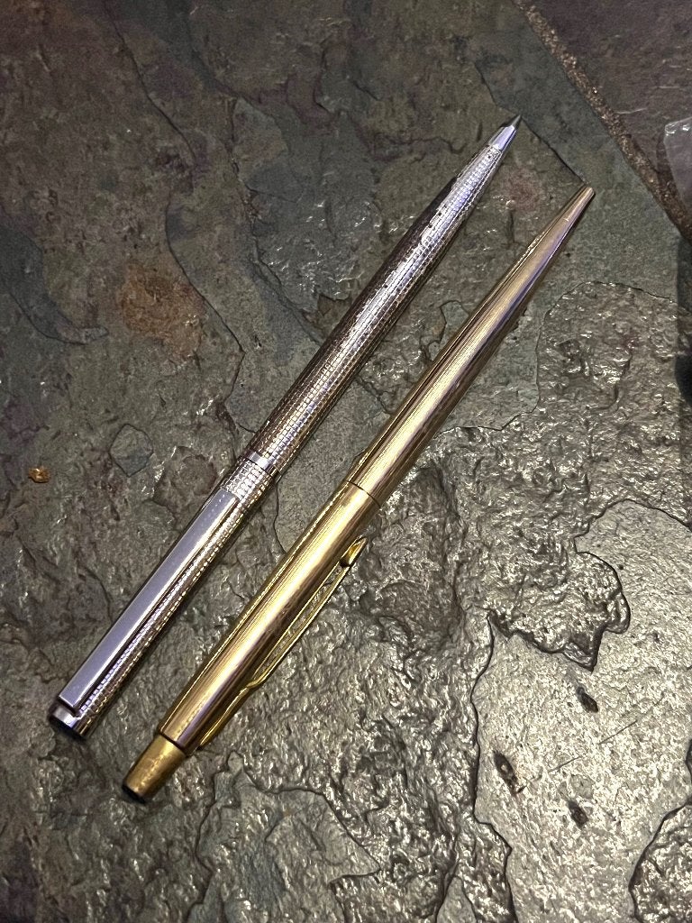 Luxe Parker pennen - Massief zilveren Parker 75 & Goud, Verzenden, Gebruikt, Balpen, Parker
