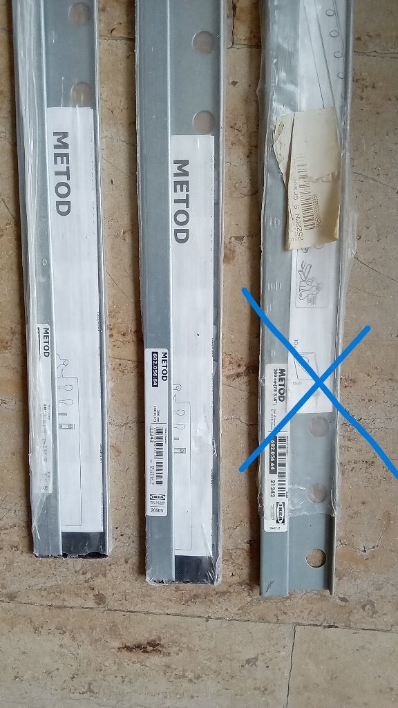 IKEA ophangrail voor METOD keukenkasten 2X, Ophalen, Overige typen, IKEA, Nieuw