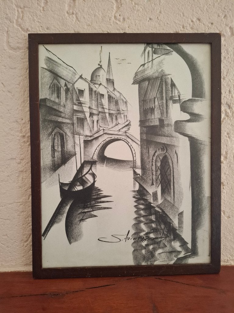 Pentekening van Venetie, Antiek en Kunst, Ophalen