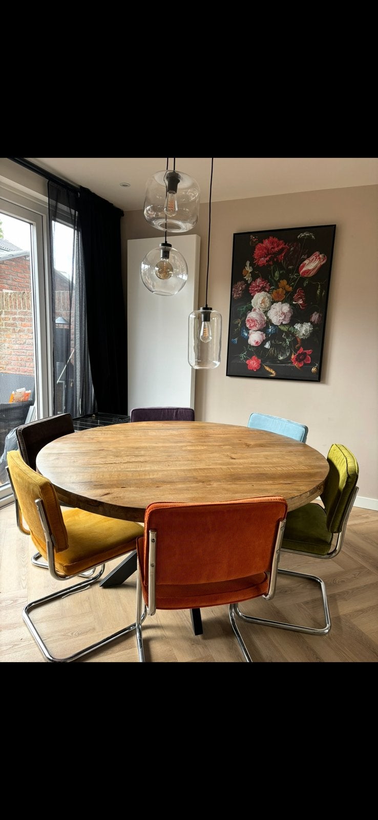 6x Zuiver Ridge Rib eetkamerstoelen – multicolor, Ophalen, Zo goed als nieuw, Overige kleuren, Vijf, Zes of meer stoelen