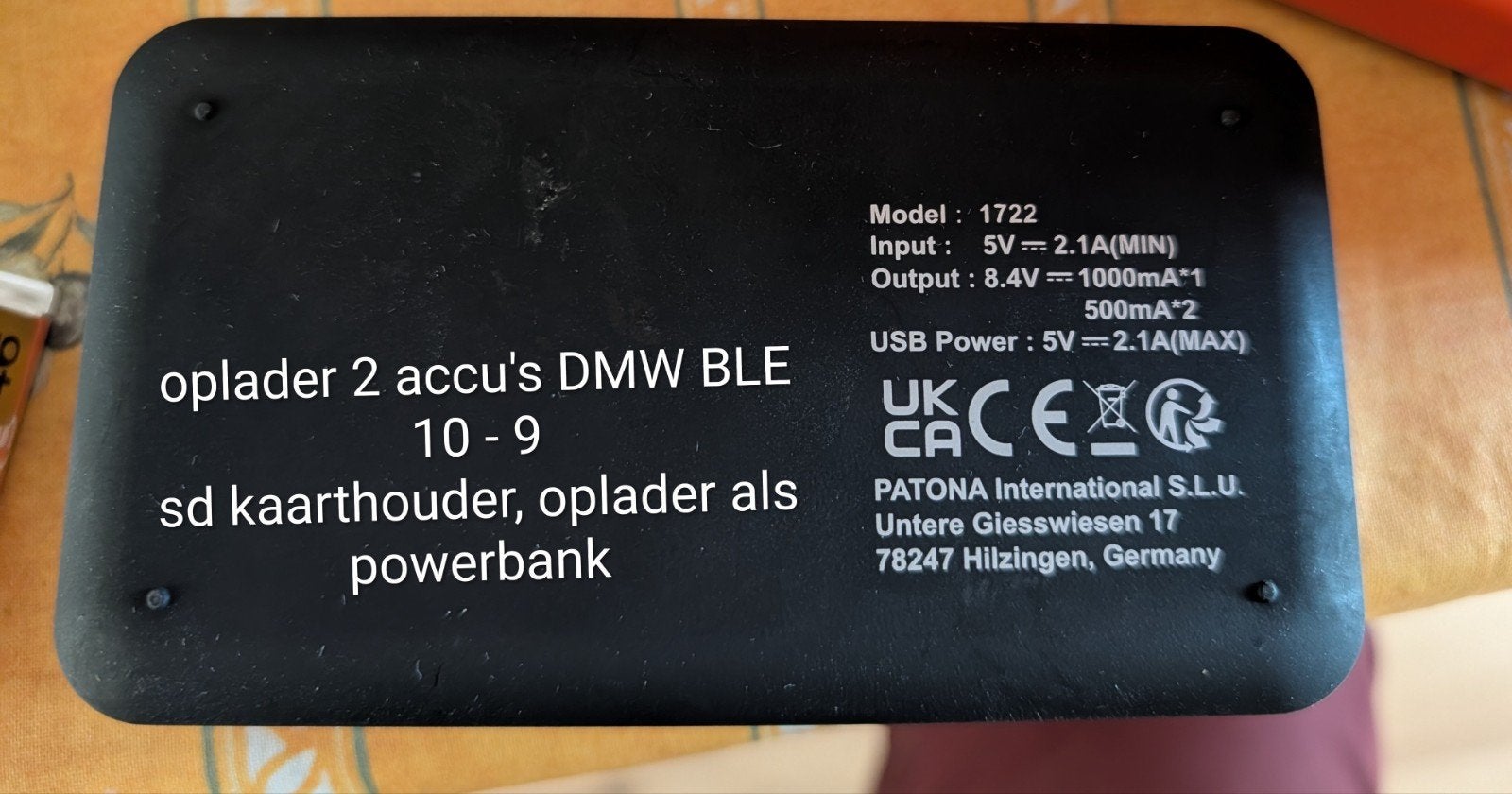 Panasonic accu's DMW-BLG10 met oplader en powerbank, Ophalen, Zo goed als nieuw