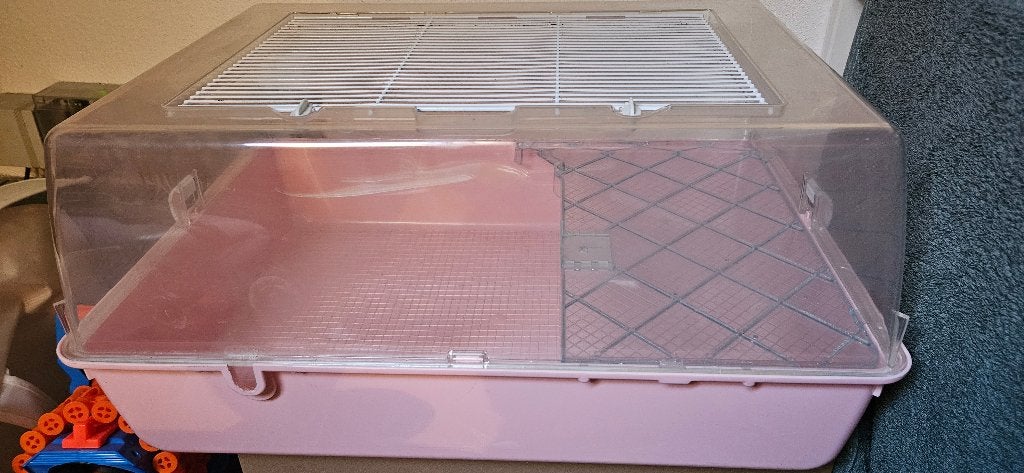 Ferplast Roze hamsterkooi incl drinkfles en looprad, Kooi, Minder dan 75 cm, Zo goed als nieuw, Hamster
