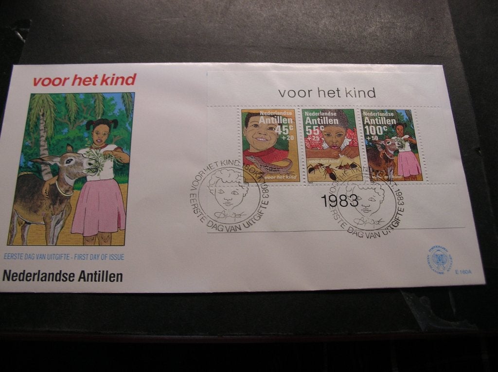 FDC Ned Antillen 1983 voor het kind, Postzegels en Munten, Postzegels | Europa | Overig, Verzenden, Overige landen, Postfris