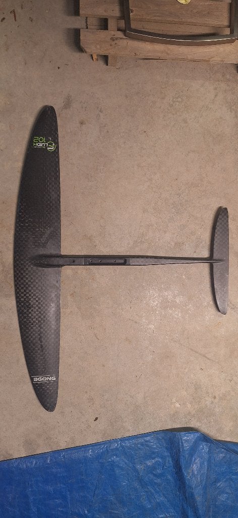 Gong Fluid H V2, Front wing 1250cm2, Stab 38 en alu fuselage, Watersport en Boten, Ophalen, Gebruikt, Wingsurf-hydrofoil