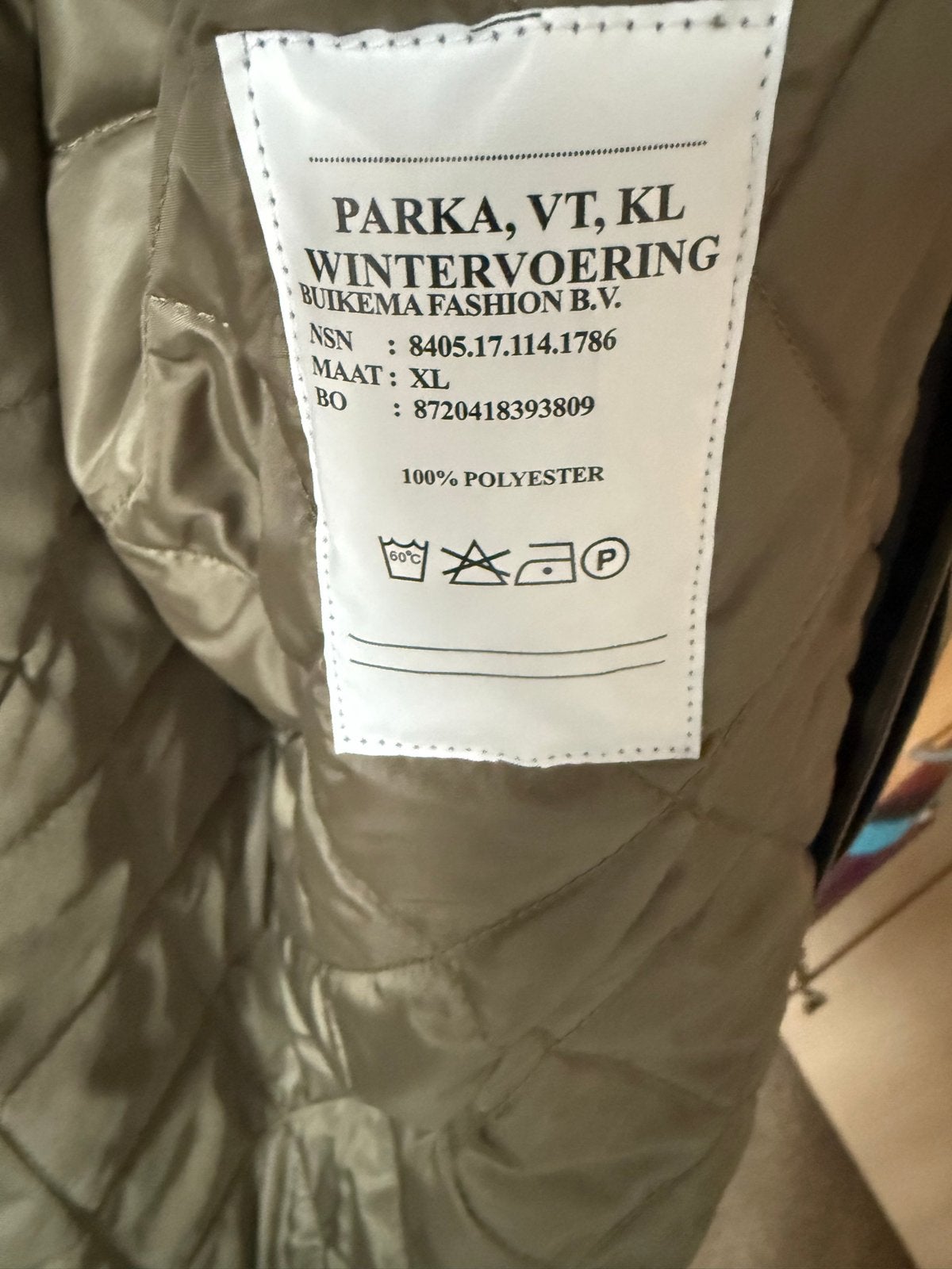 Parka met wintervoering - Maat XL, Ophalen, Gedragen, Maat 56/58 (XL), Groen