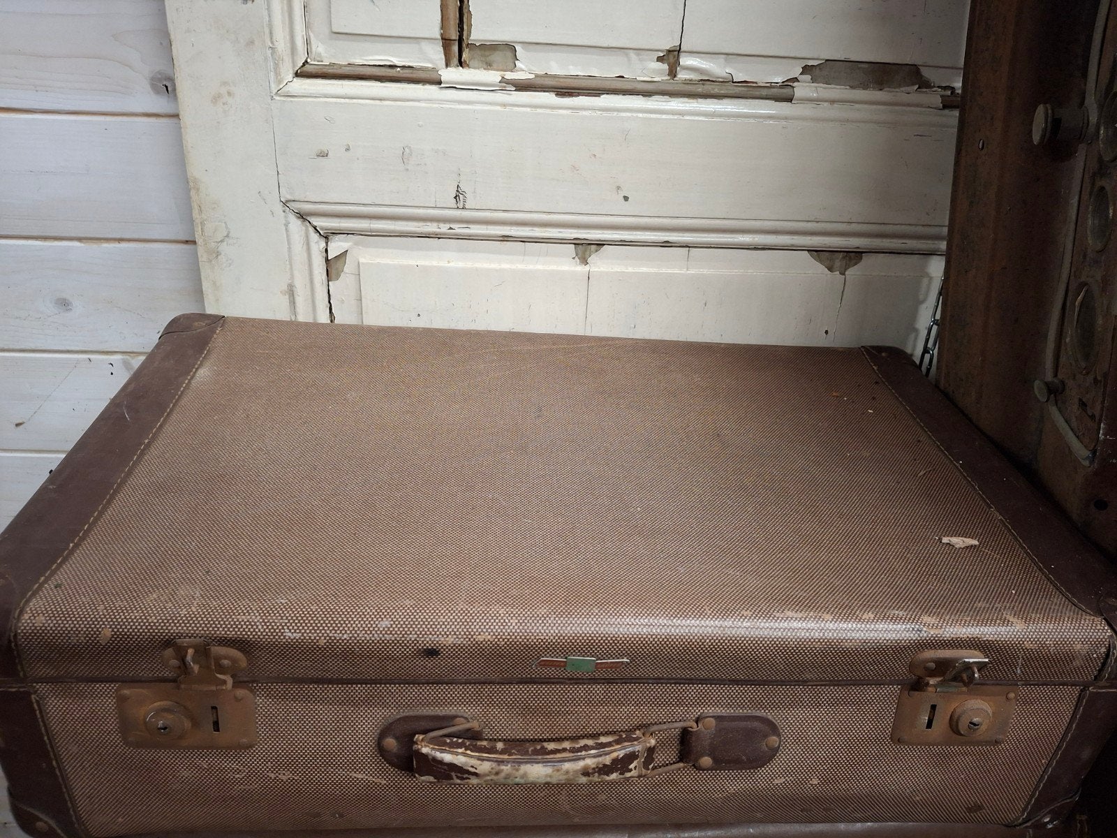 Oude grote koffer reiskoffer bagagekoffer brocante, Antiek en Kunst, Curiosa en Brocante, Ophalen of Verzenden