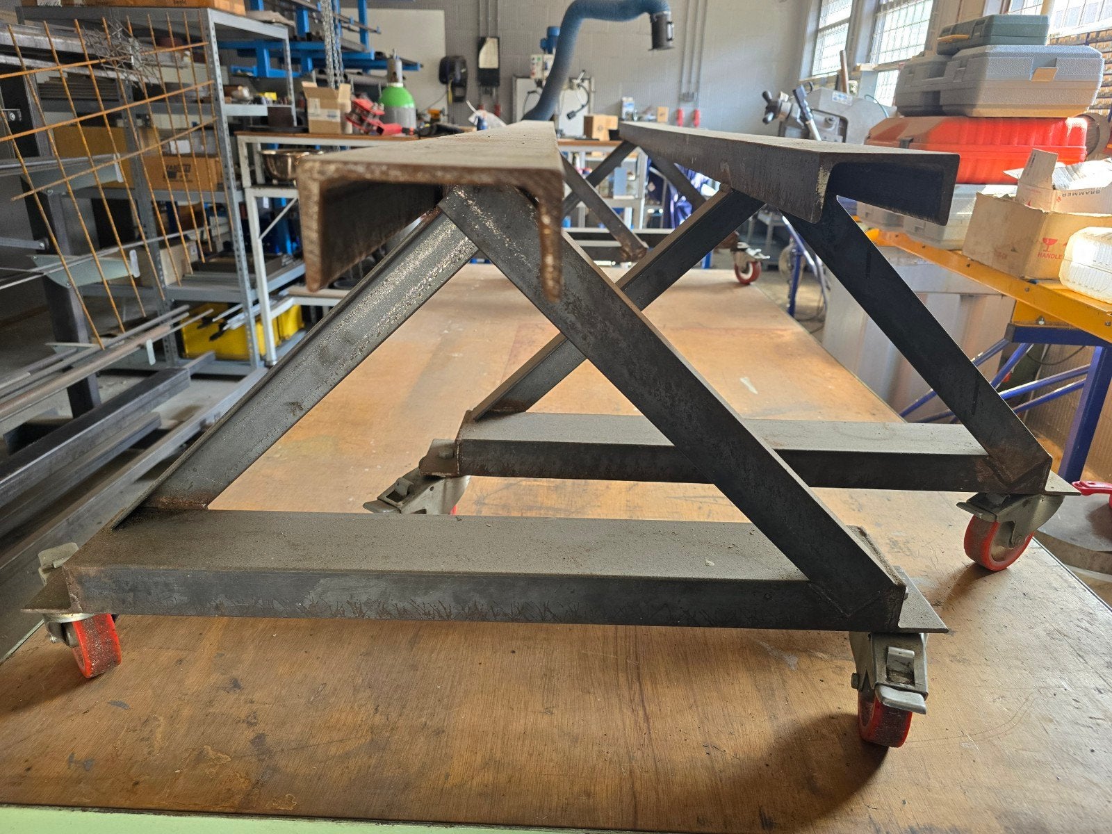 Schragen (set), lage uitvoering., Doe-het-zelf en Verbouw, Metalen, Ophalen, Gebruikt, IJzer