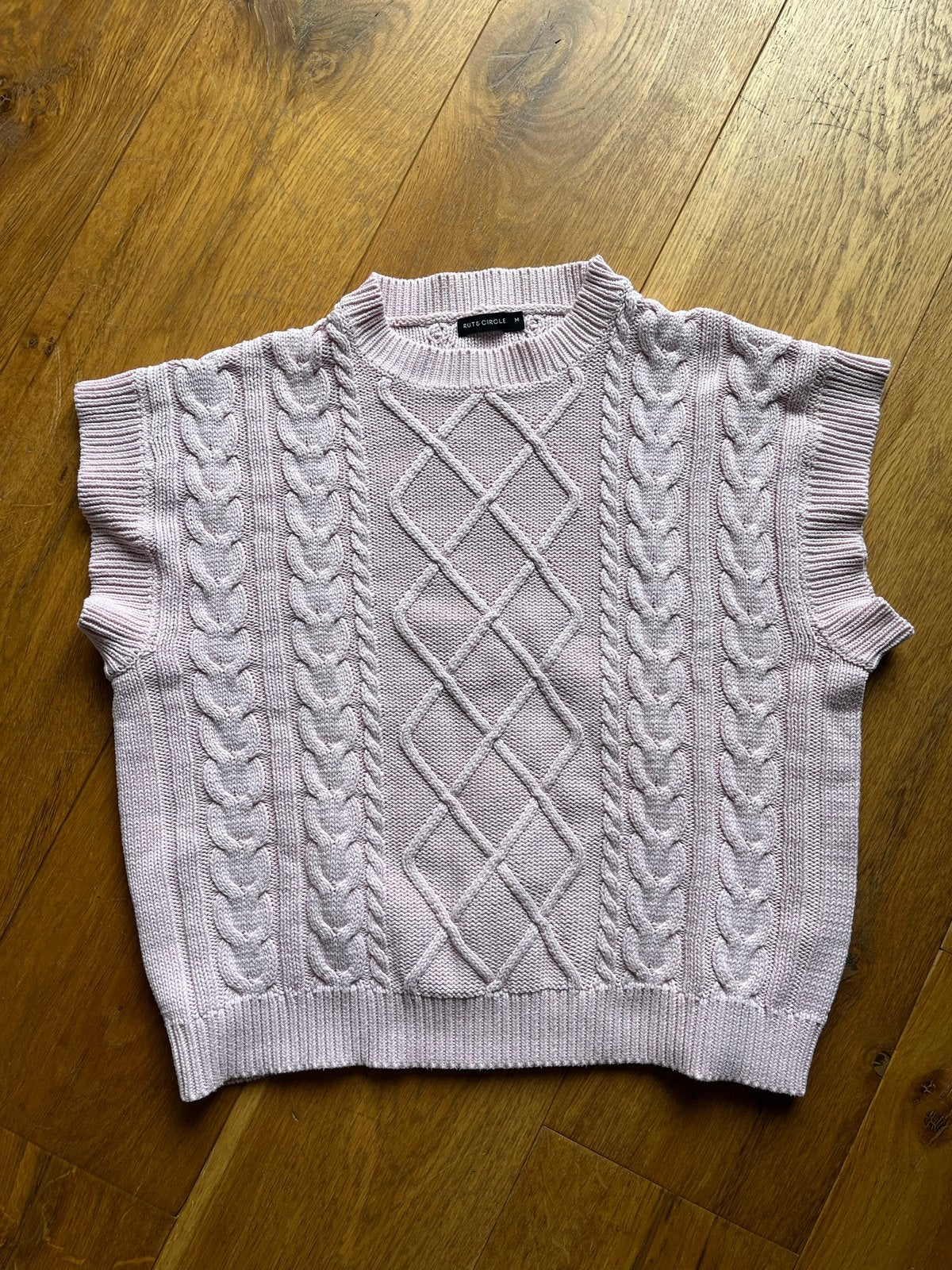 RUT & Circle Roze Mouwloze Gebreide Pullover Maat M, Ophalen of Verzenden, Zo goed als nieuw, Maat 38/40 (M), Roze
