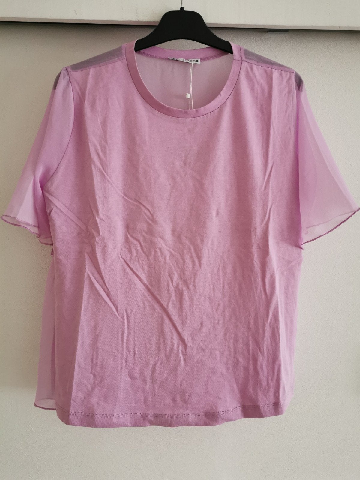 ZARA top met voile mt. M, Kleding | Dames, Blouses en Tunieken, Maat 38/40 (M), Verzenden, Zara, Paars