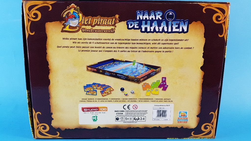 Piet Piraat Naar de Haaien spel, studio 100. Als nieuw! 7A5, Hobby en Vrije tijd, Tweedehands verkoop, Tweedehands verkoop, Gebruikt