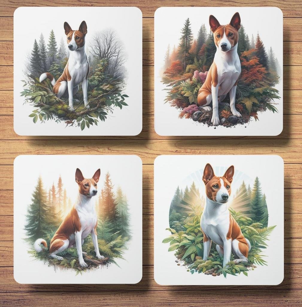Basenji Bos onderzetters met houder, Ophalen of Verzenden, Nieuw