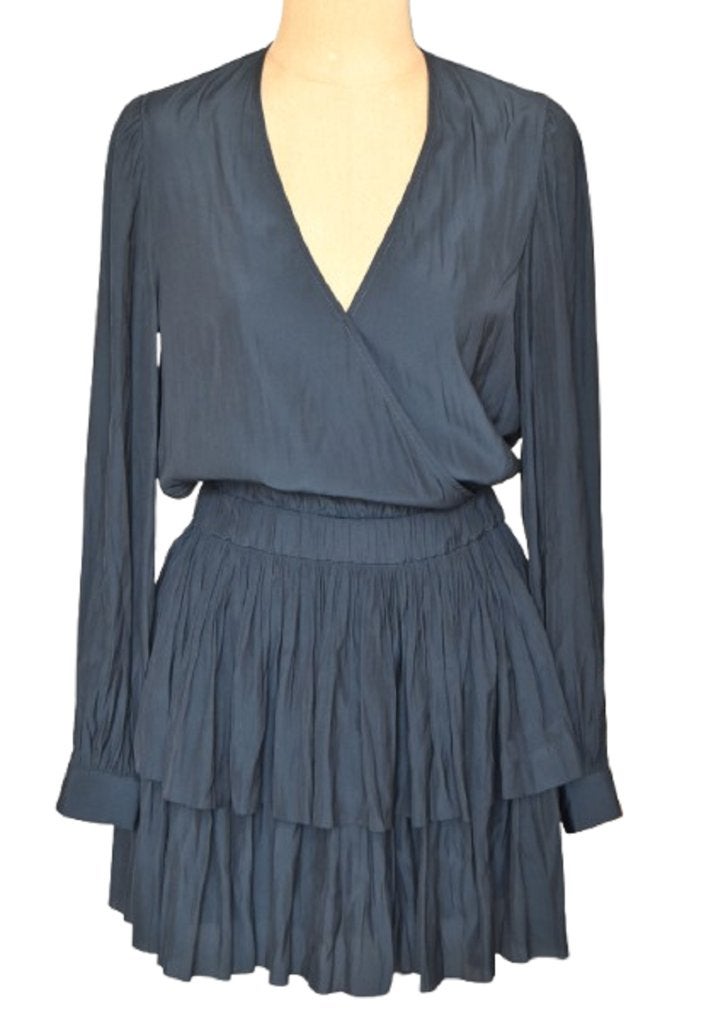 Berenice overslag jurk, jurk, zwart/blauw, Mt. 36 / S, Kleding | Dames, Berenice, Zo goed als nieuw, Maat 36 (S), Boven de knie