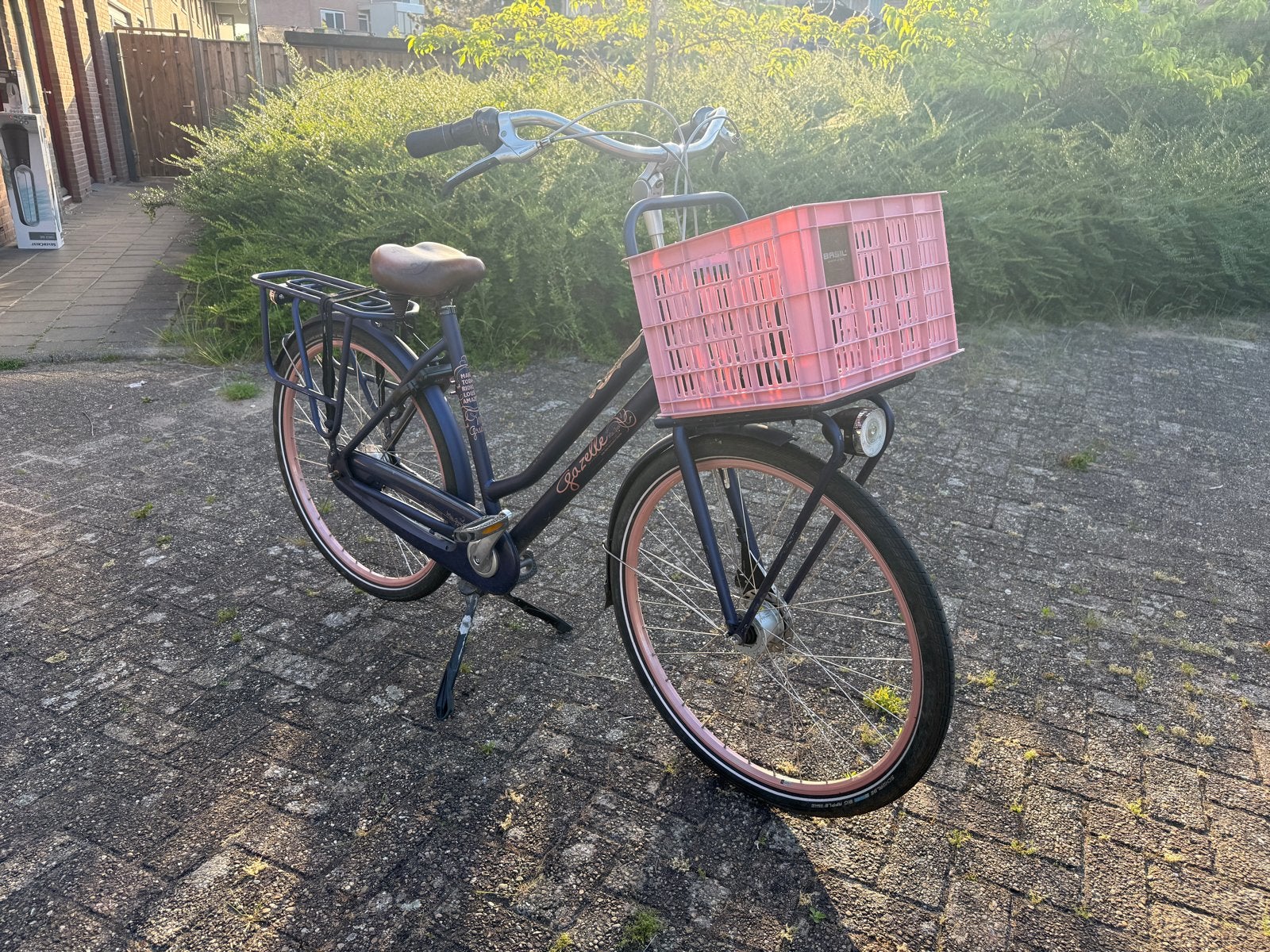 Gazelle Miss Grace damesfiets met mandje, Ophalen, Velgrem, Versnellingen, Gazelle