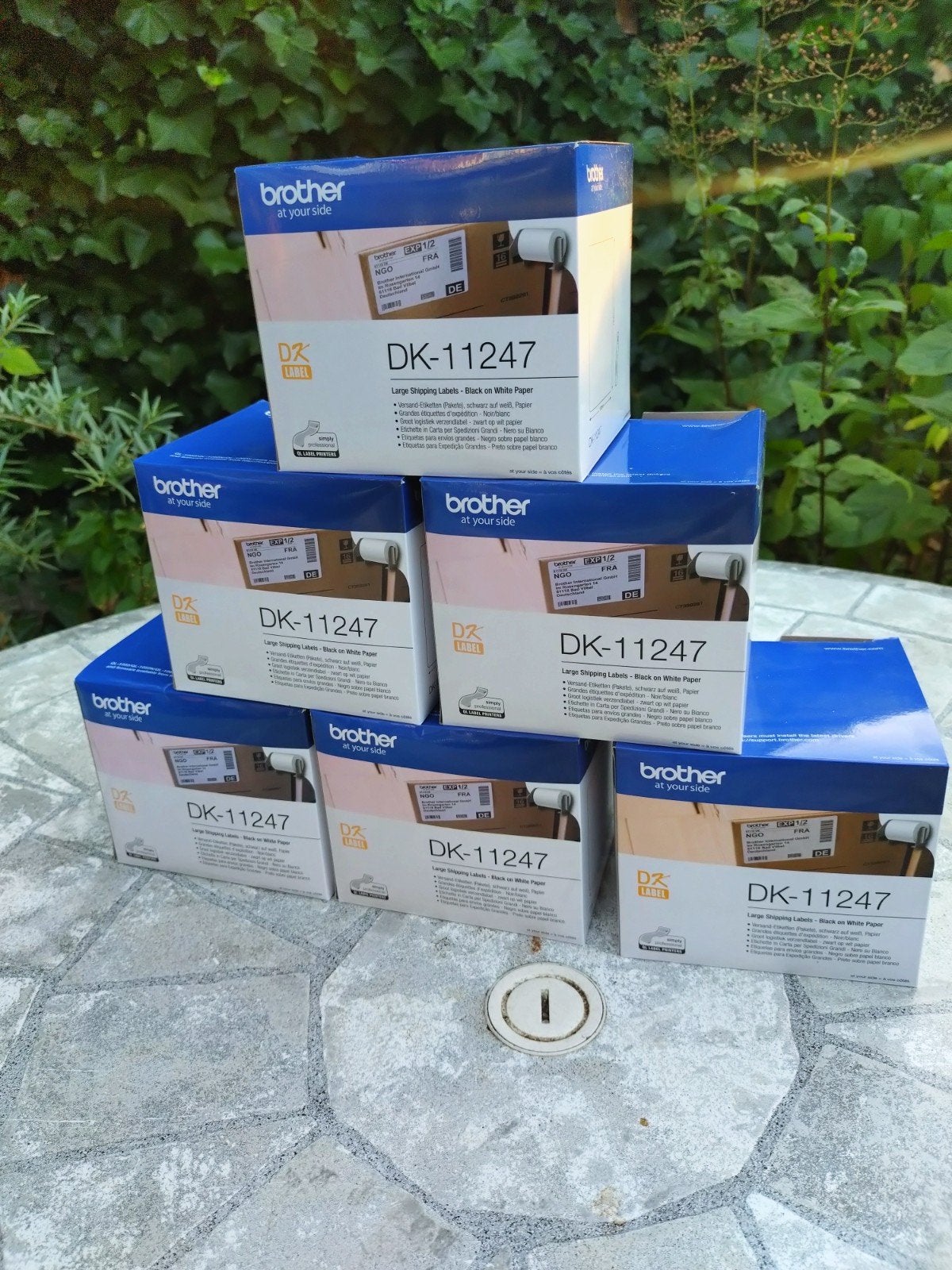 6x Originele Brother DK-11247 Verzendlabels Zwart op Wit, Ophalen of Verzenden, Nieuw