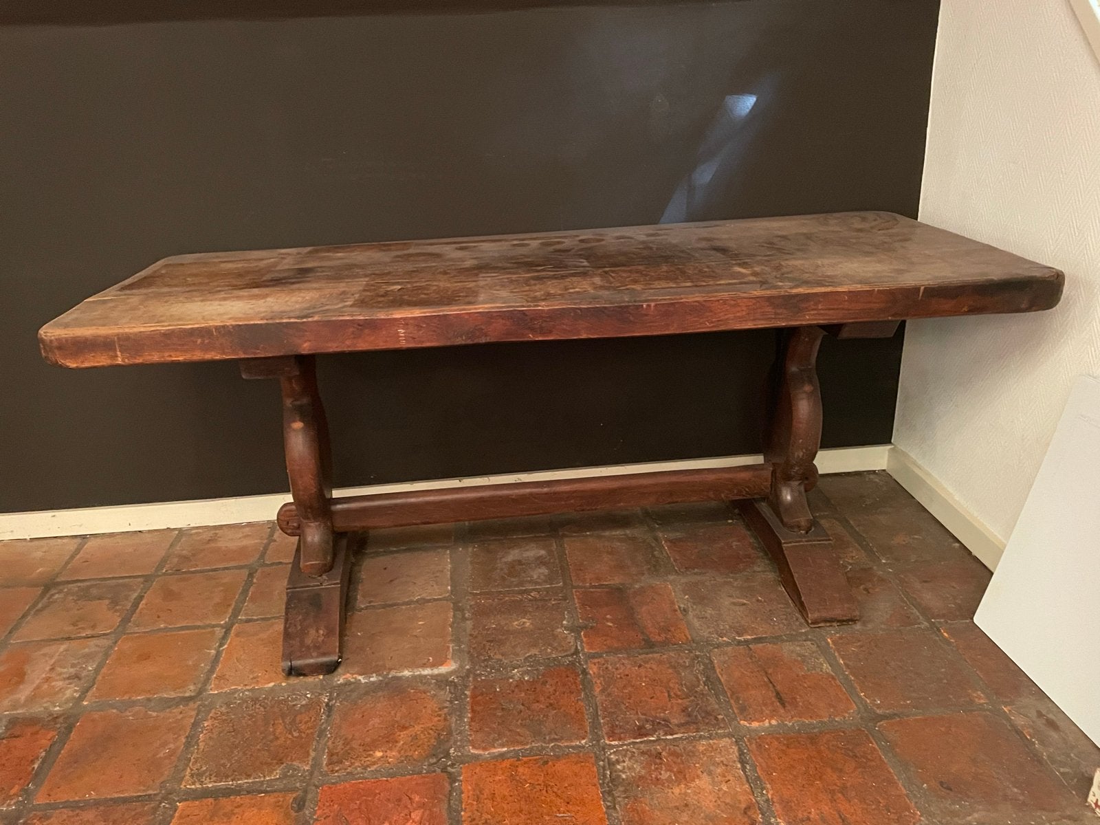 Antieke houten tafel - Rustiek en robuust, Ophalen of Verzenden