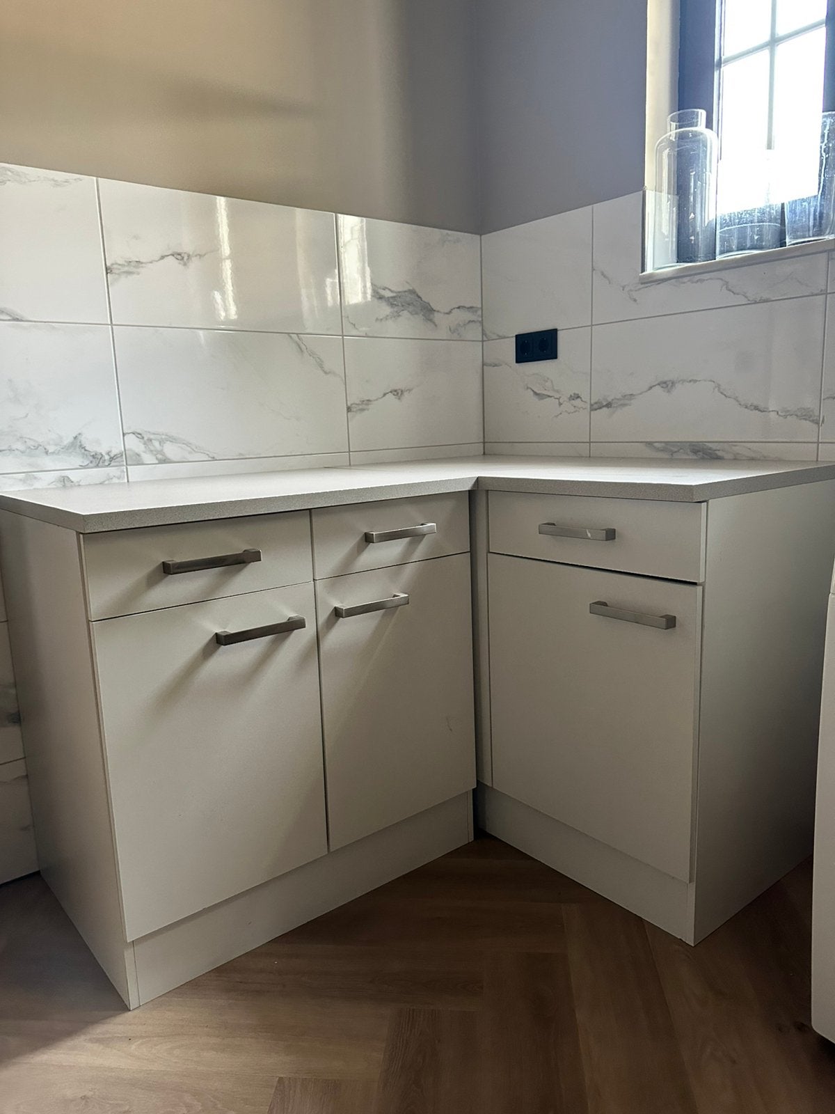 Keukenblok - keukenkast bijkeuken, Huis en Inrichting, Ophalen, Zo goed als nieuw, Wit, Hoekkeuken