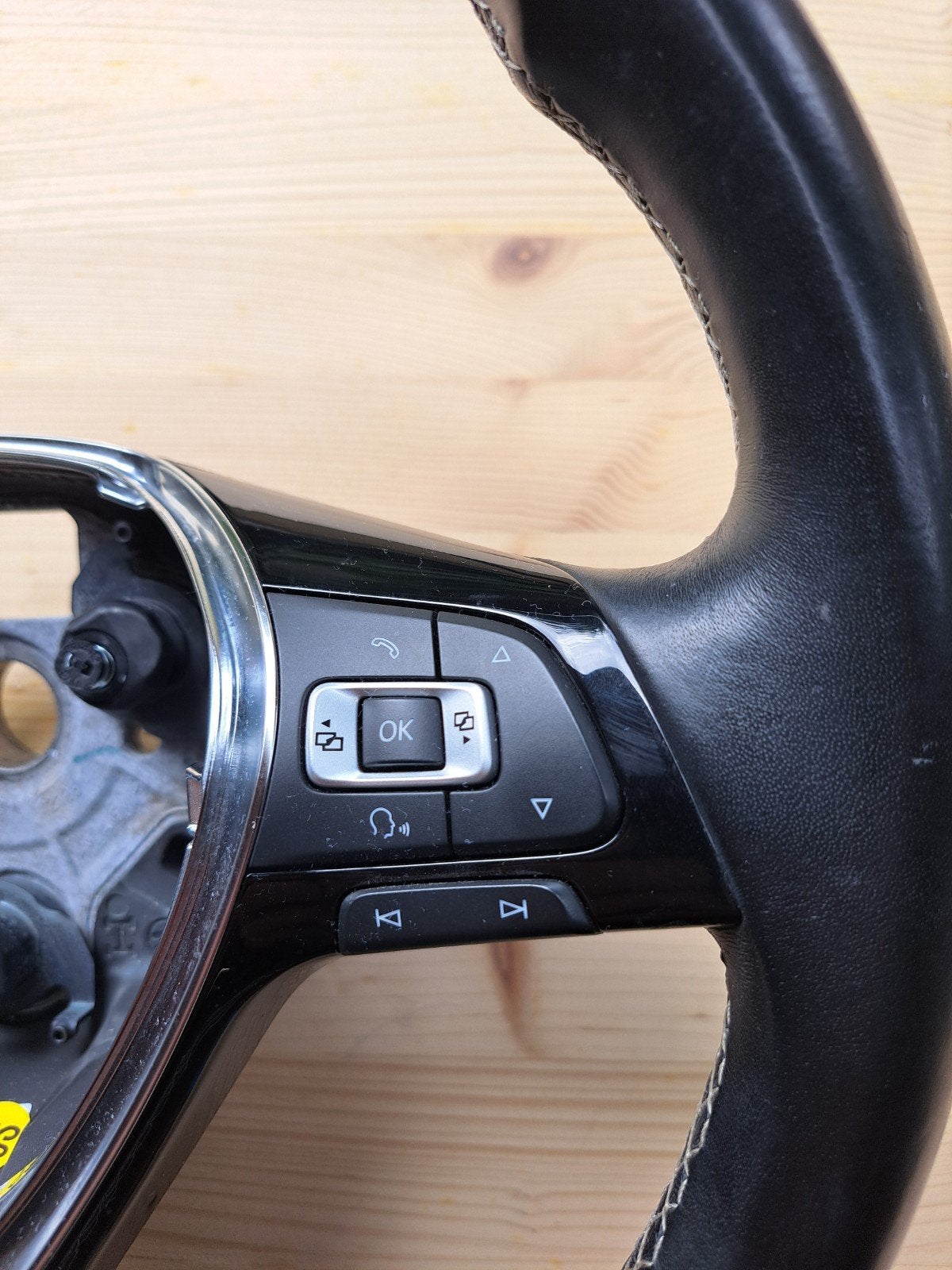 Vw Polo 6C/R multifunctioneel lederen stuurwiel, Auto-onderdelen, Verzenden, Gebruikt, Volkswagen