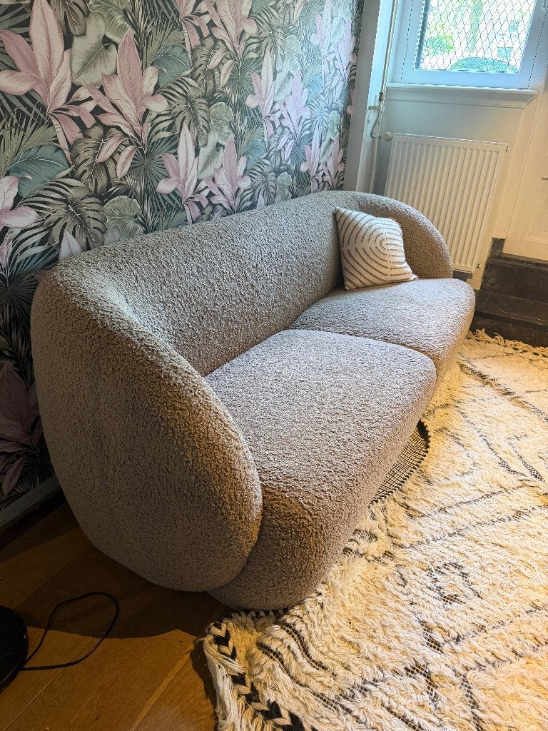Sofa Company Paula 3-zitsbank - Beige Bouclé, Ophalen, Stof, Gebruikt, Minder dan 75 cm