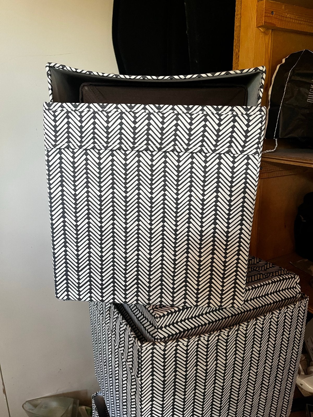 IKEA Drona bakken voor Kallax kasten - Zwart/Wit patroon, Ophalen of Verzenden, Gebruikt