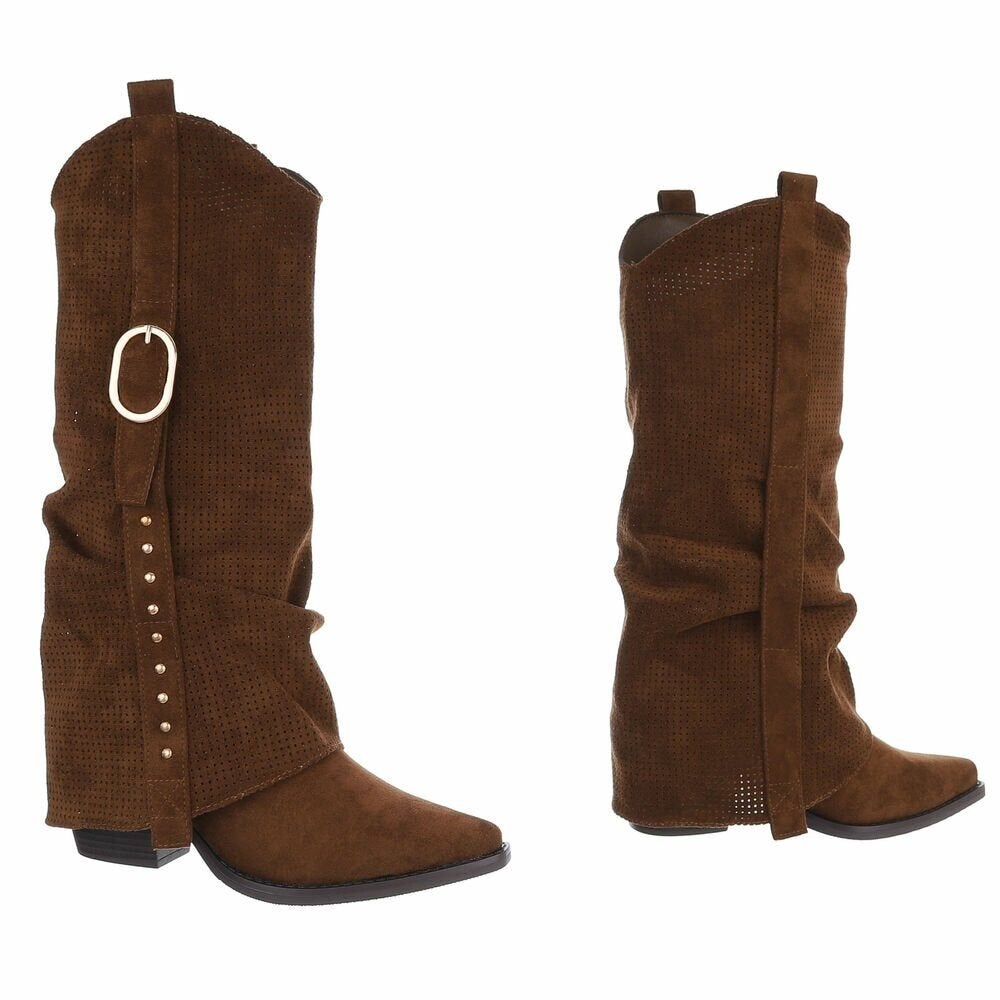 Cowboylaarzen - Golden Buckle Western Boots, Hoge laarzen, -, Nieuw, Ophalen of Verzenden