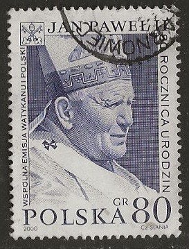 Polen 19, paus voor cadee, Verzenden, Polen, Gestempeld