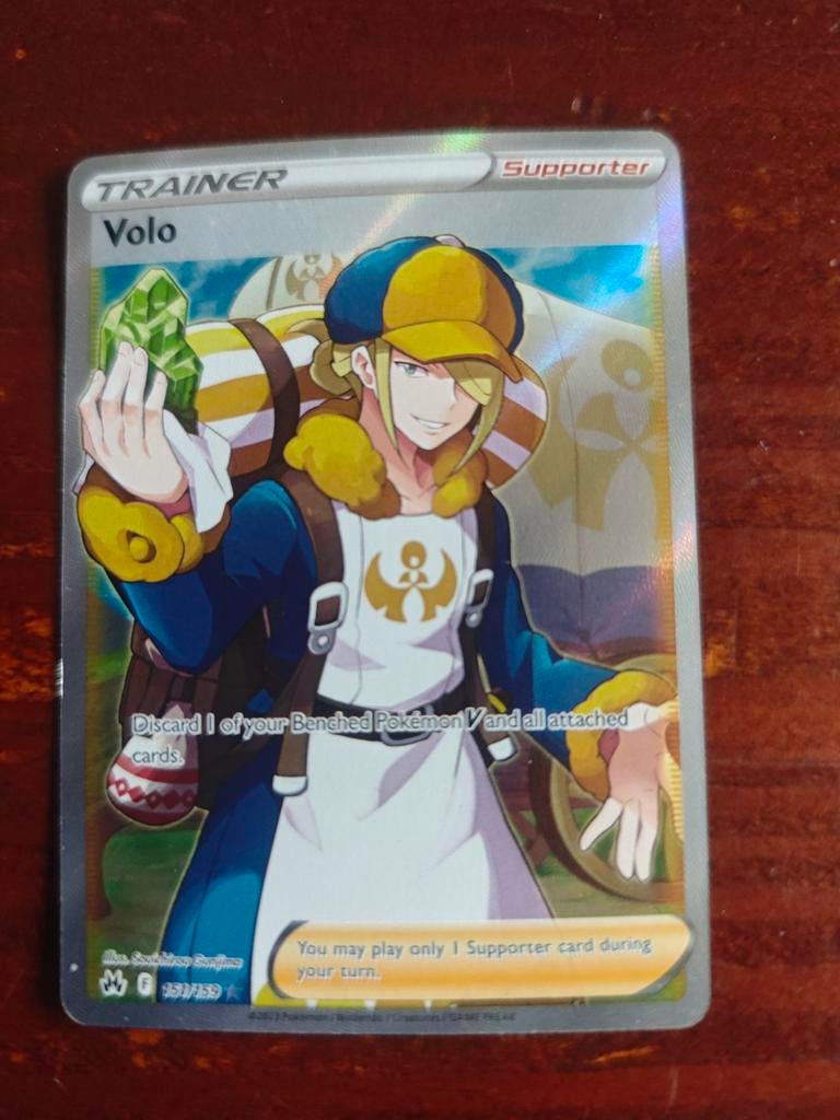 Pokémon TCG Volo Trainer Supporter Kaart 151/159, Ophalen of Verzenden, Zo goed als nieuw, Losse kaart, Foil