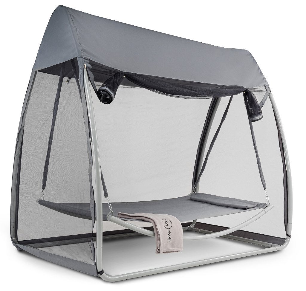 Comfortabele hangmat met klamboe Nieuw in doos, Tuin en Terras, Hangmatten, Nieuw, Meerpersoons, Met standaard, Buiten, Ophalen