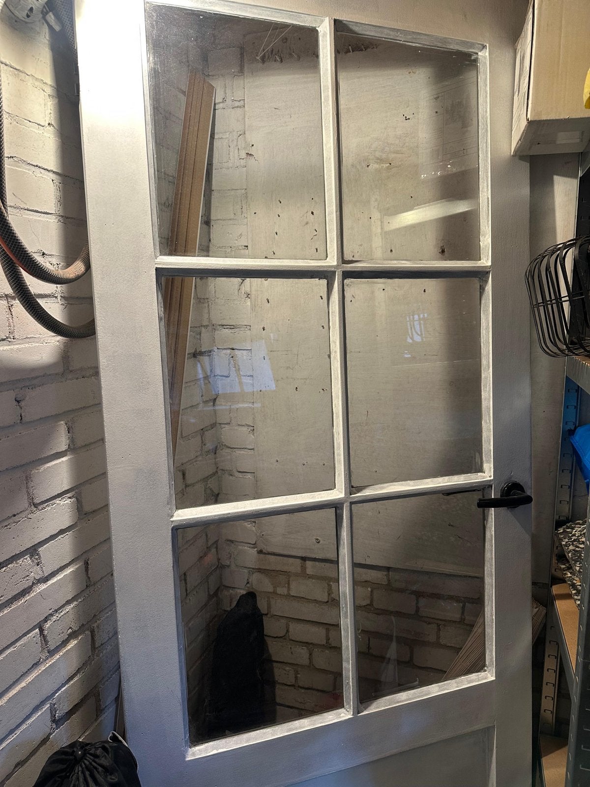 Binnendeur met glaspanelen, Doe-het-zelf en Verbouw, Deuren en Horren, Ophalen, Gebruikt, 80 tot 100 cm, Binnendeur