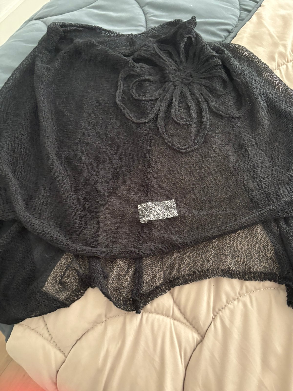 Nieuwe zwarte poncho/onslagdoek, Ophalen of Verzenden, Zo goed als nieuw, Zwart, Trui of Vest