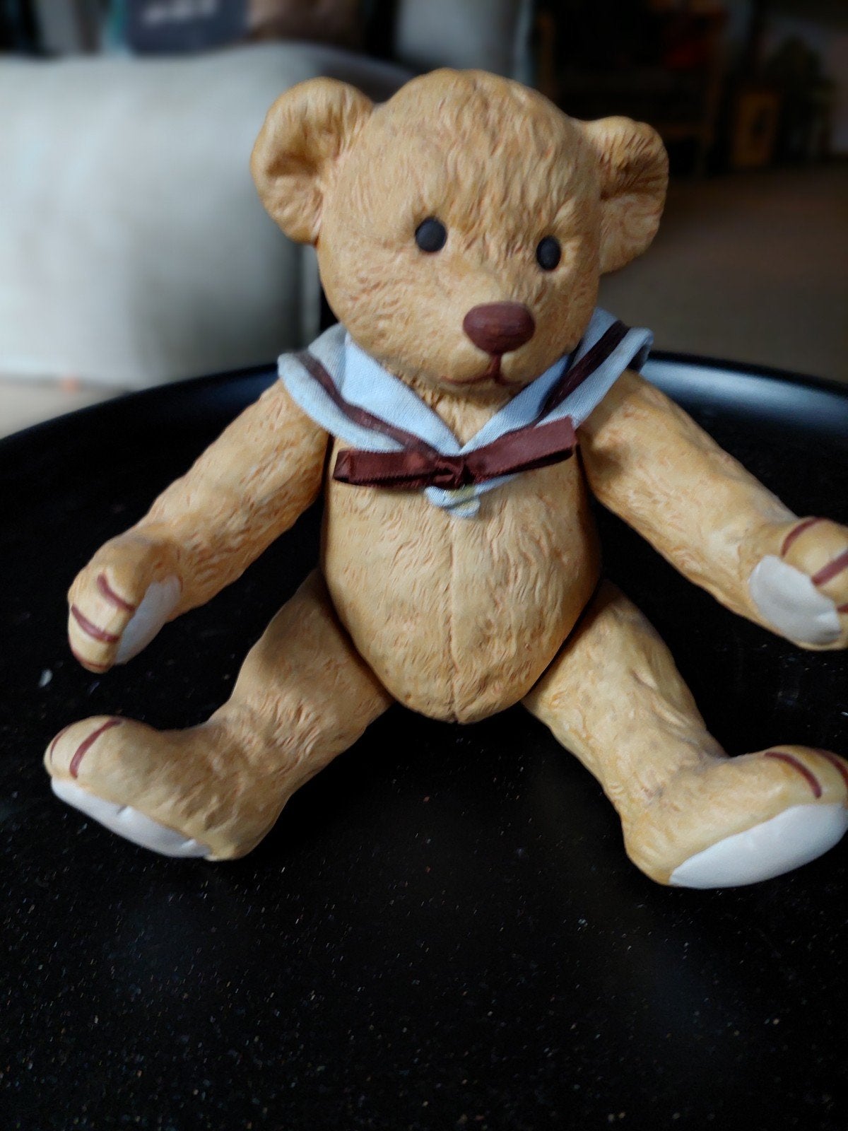 Porseleinen Speeldoosje Teddybeer met Beweegbare Ledematen, Verzamelen, Ophalen of Verzenden, Zo goed als nieuw