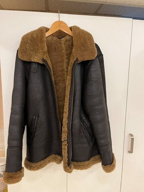 Dames leren lammy jas, Bruin, Maat 42/44 (L), Ophalen of Verzenden, Zo goed als nieuw