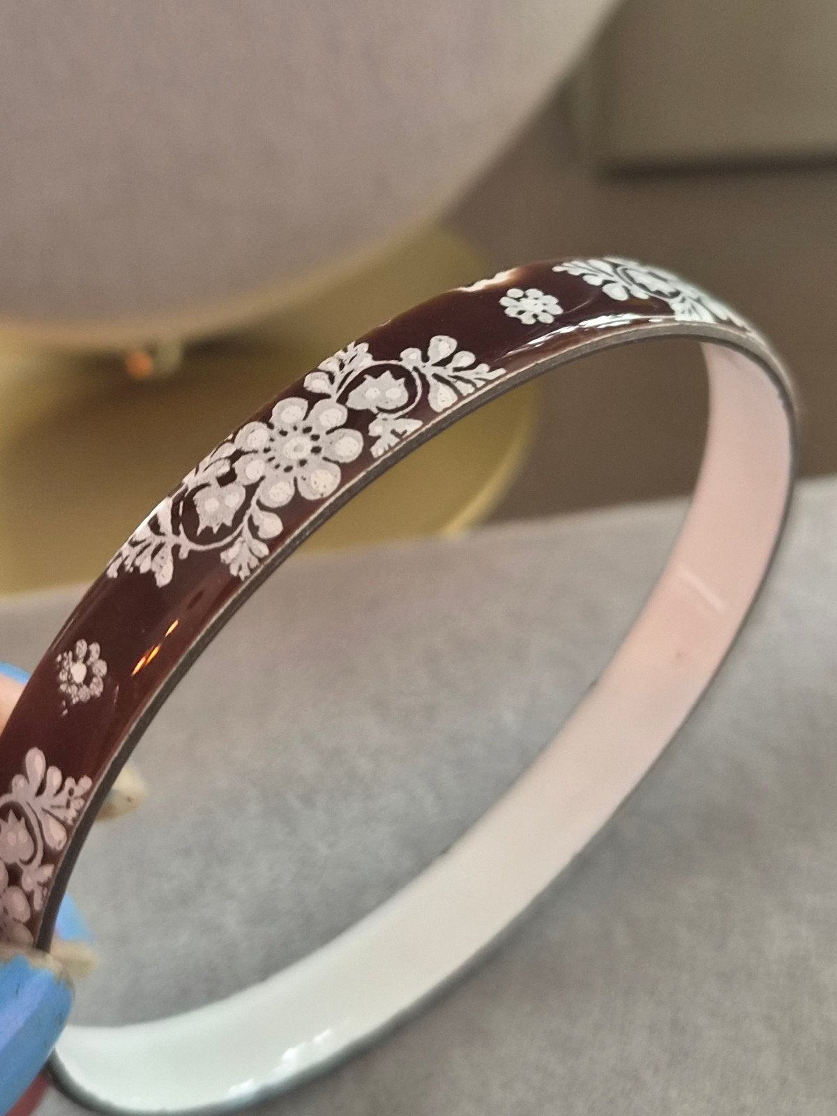 Vroege Michaela Frey armband ongemerkt emaille, Ophalen of Verzenden, Gebruikt, Bruin, Overige materialen