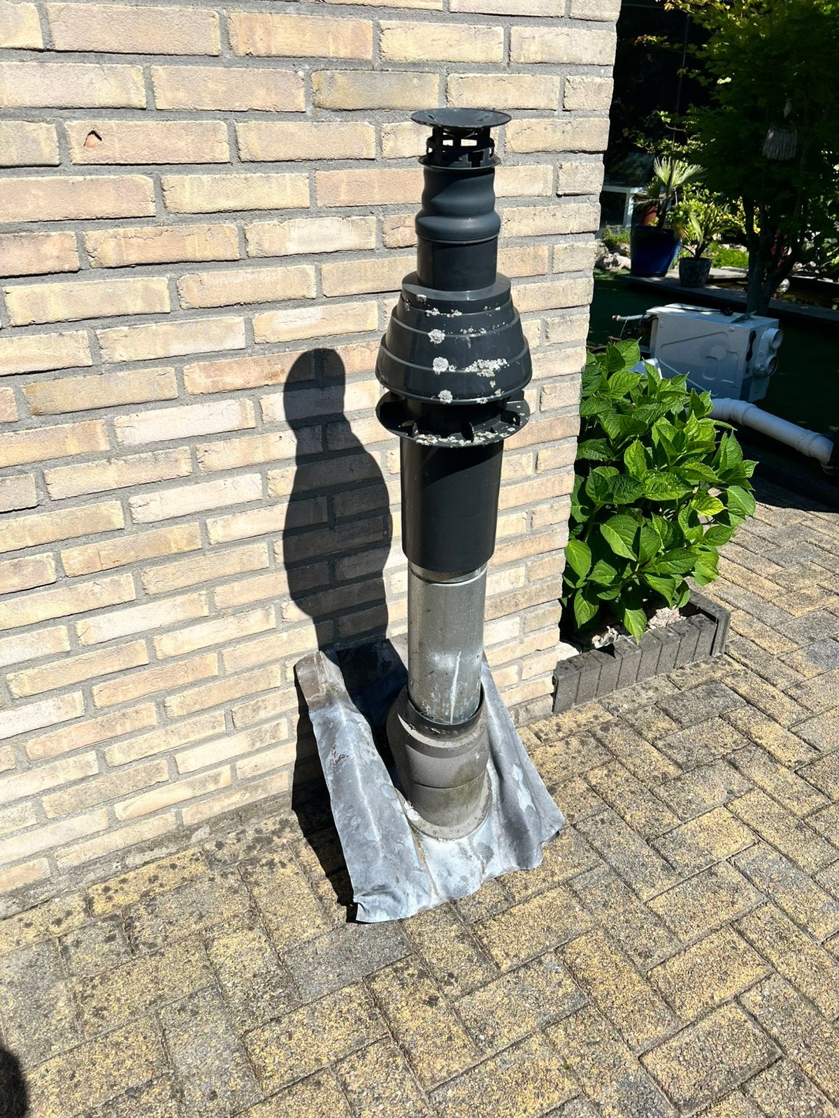Dakdoorvoor met rookgaskanaal, Ophalen, Gebruikt, Afzuiger