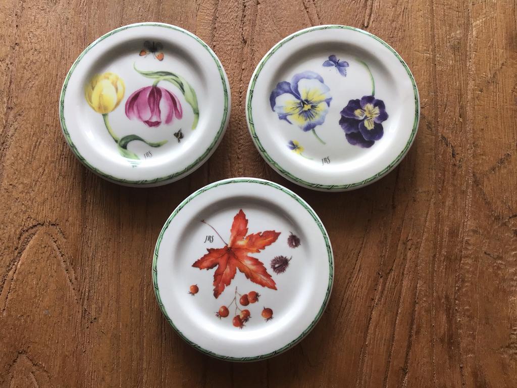 3x JBS Janneke Brinkman theetip petit four schaaltje bordje, Keramiek, Nieuw, Ophalen of Verzenden, Bord(en)