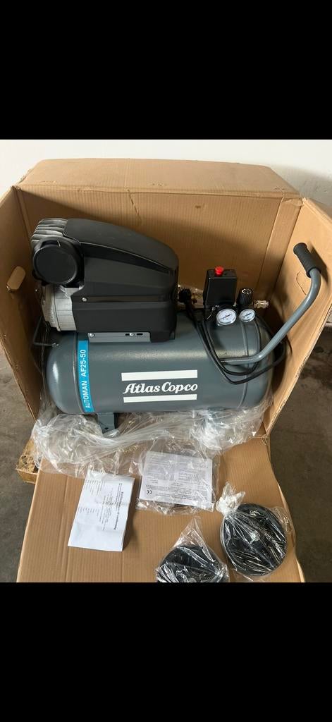 Te koop Atlas Copco compressor AF25-50 liter, Doe-het-zelf en Verbouw, Compressors, Ophalen, 10 bar of meer, Nieuw, 25 tot 100 liter