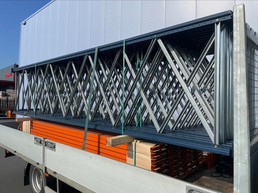 Partij stellingmateriaal 15 jukken en 66 liggers 360 2000 kg, Ophalen of Verzenden