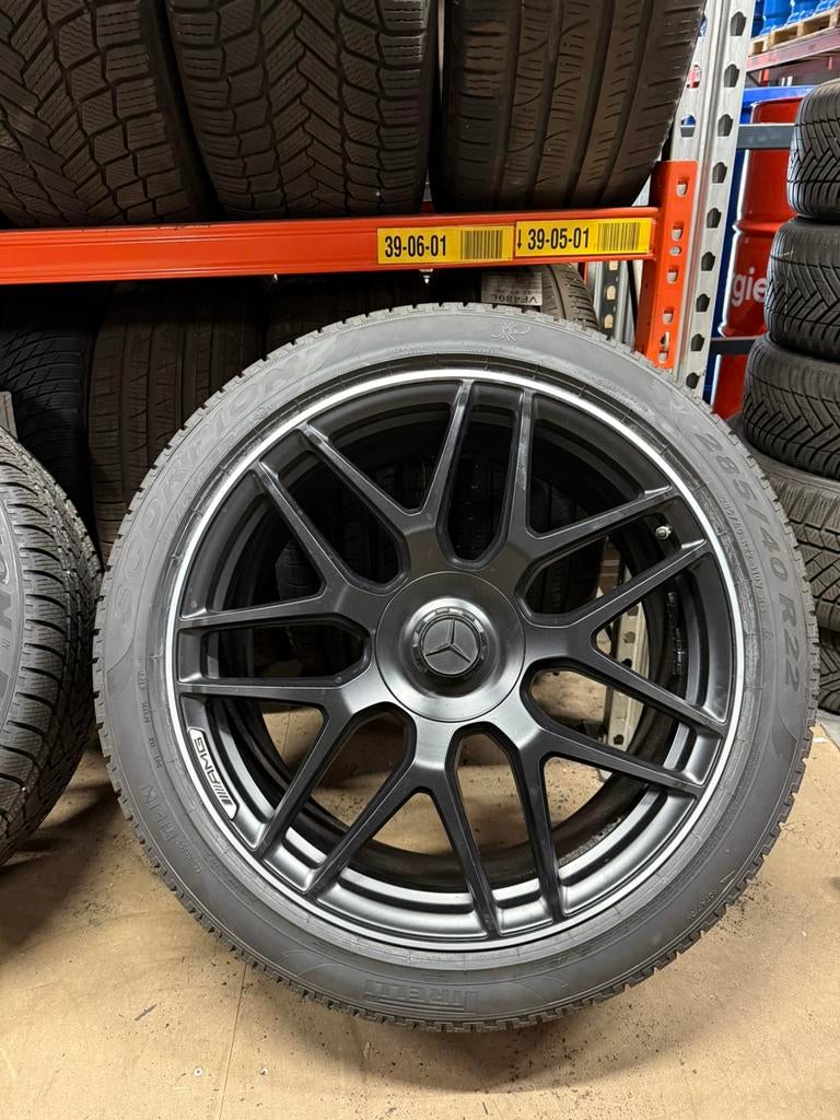 22 inch originele Mercedes G63 AMG velgen set + winterbanden, Ophalen, 285 mm, Banden en Velgen, Overige maten