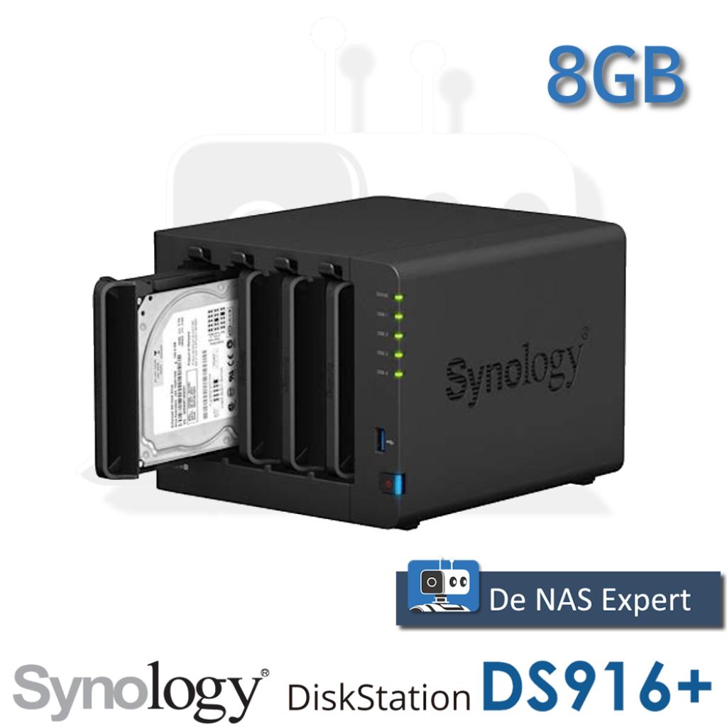 NAS Synology DS916+ 8GB refurbished, Computers en Software, NAS, Info@synology.com, Synology, Refurbished, Ophalen of Verzenden